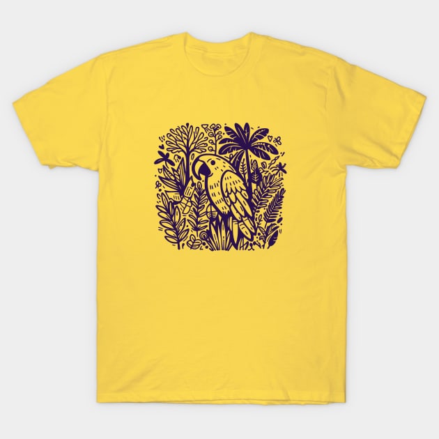 Flying parrot and plants T-Shirt by AnnArtshock